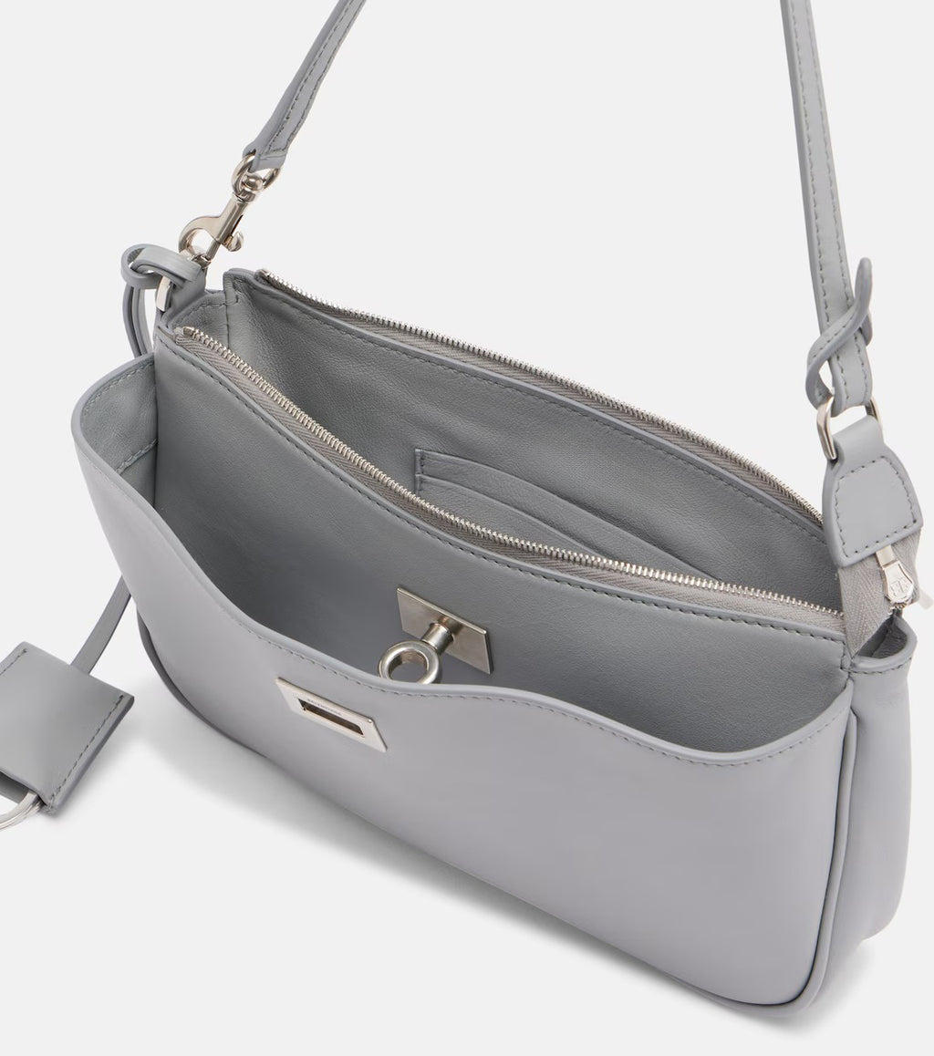 Women's Grey Rodeo Sling Leather Purse
