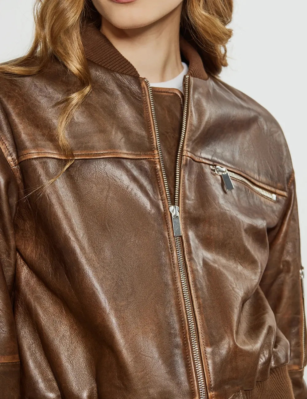 Women's Heritage Brown Aviator Bomber Leather Jacket