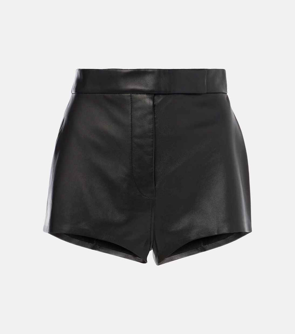 Women's High Rise Leather Shorts