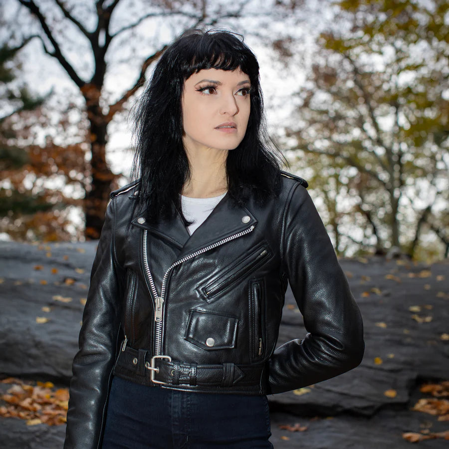 Imogen Motorrad-Lederjacke für Damen