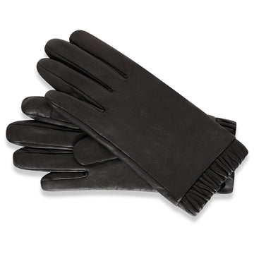 Women’s Leather Gloves with Elasticated Cuff
