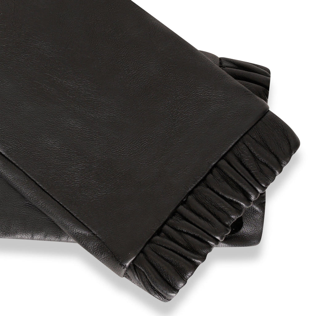 Women’s Leather Gloves with Elasticated Cuff