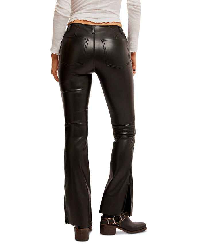 Women's Level Up High Rise Faux Leather Flare Pants