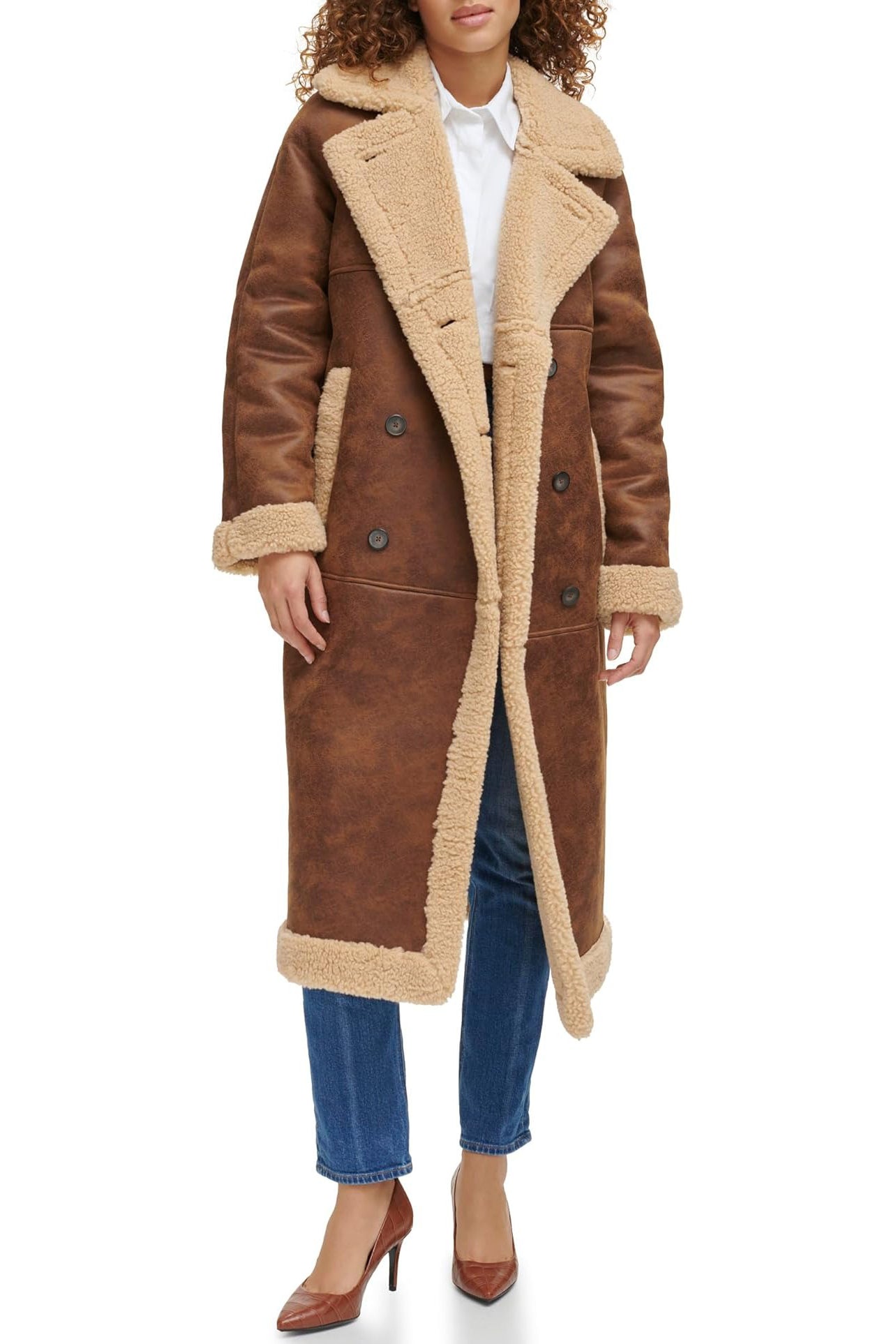 Women's Levi's Fox Fur & Shearling Leather Coat