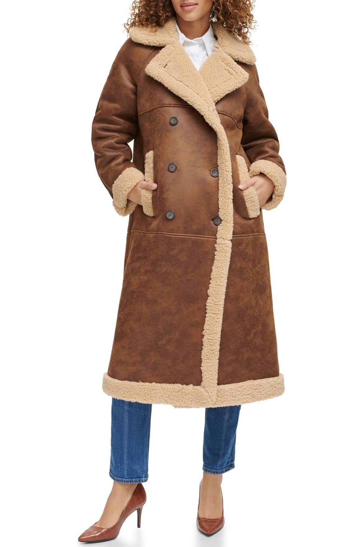 Women's Levi's Fox Fur & Shearling Leather Coat