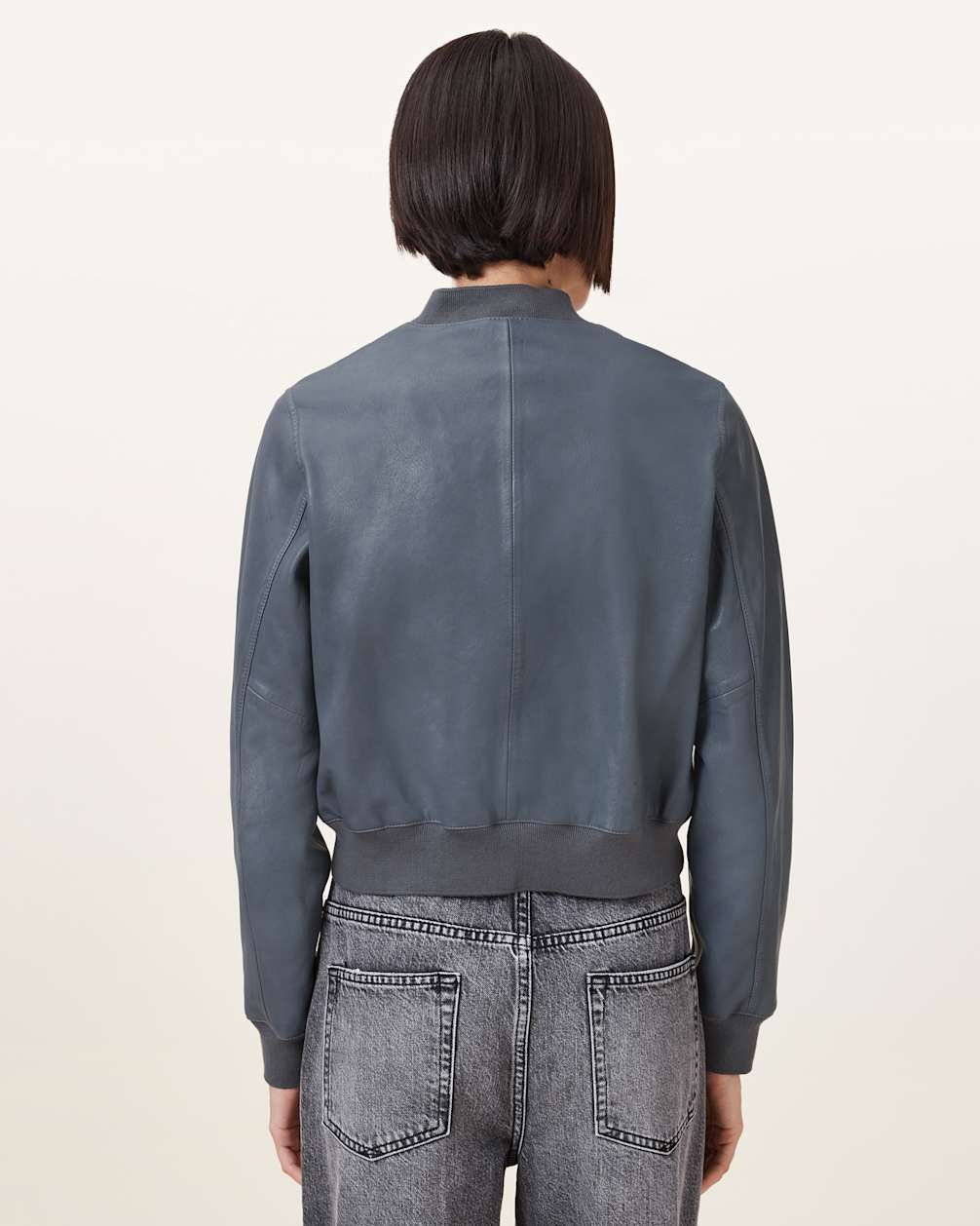 Women's Long Sleeves Bomber Leather Jacket