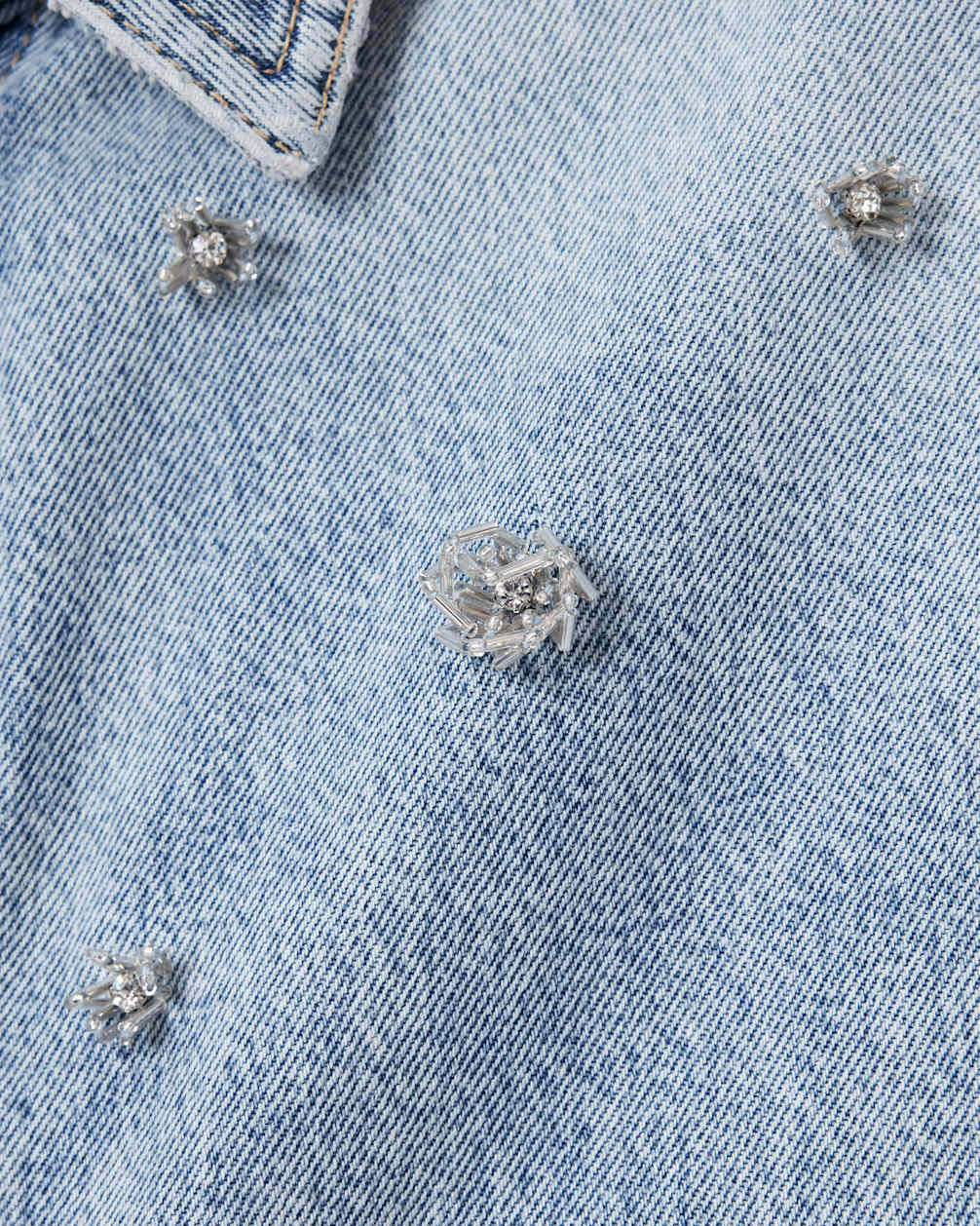 Women's Long Sleeves Embellished Denim Shirt