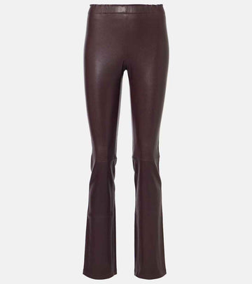 Women's Long flared leather Pants