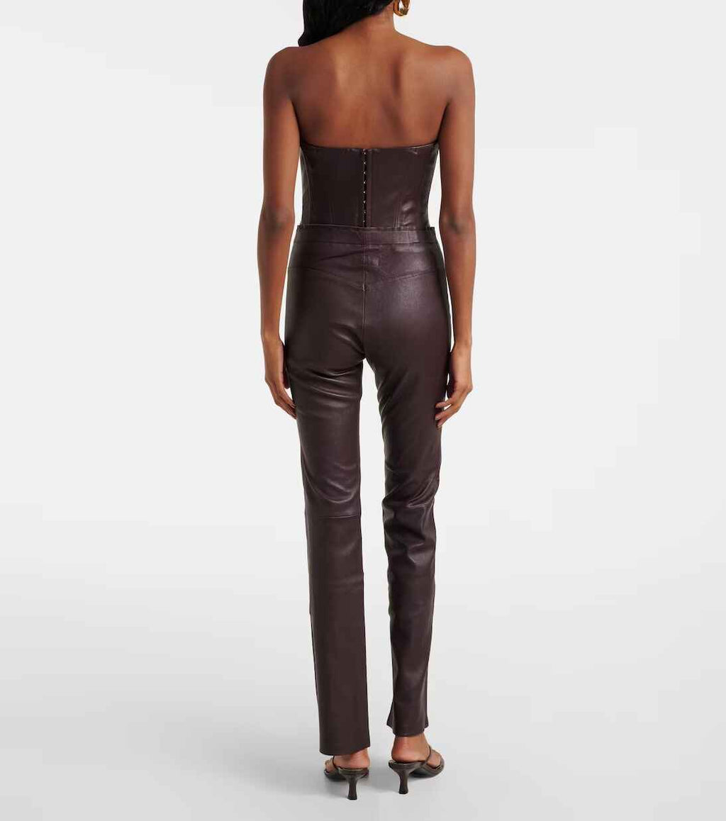 Women's Long flared leather Pants