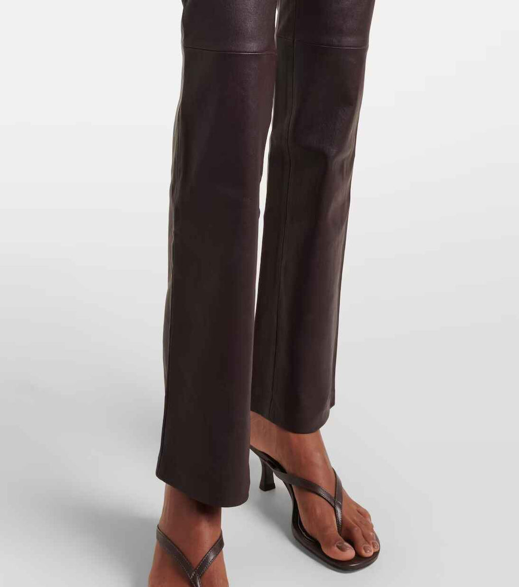 Women's Long flared leather Pants