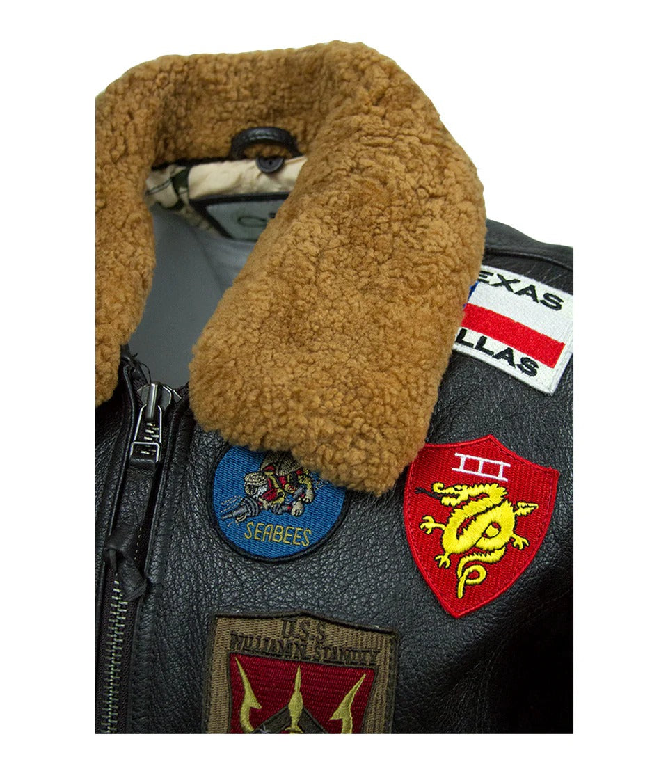 Women's MISS TG1 OFFICIAL Aviator Bomber Leather Jacket