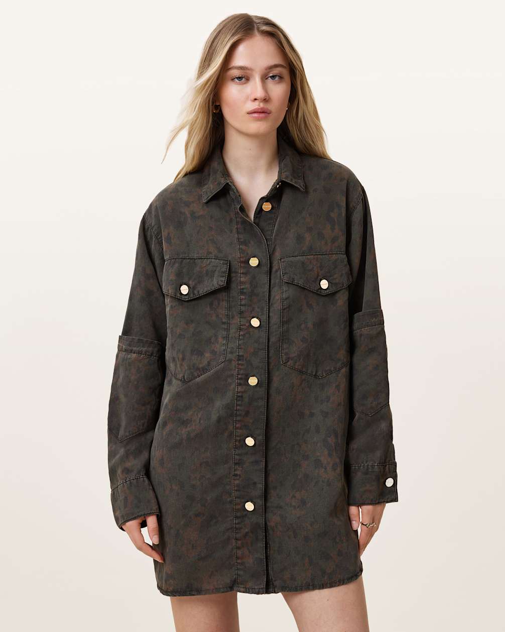 Women's Mini Dress Oversized Denim Shirt