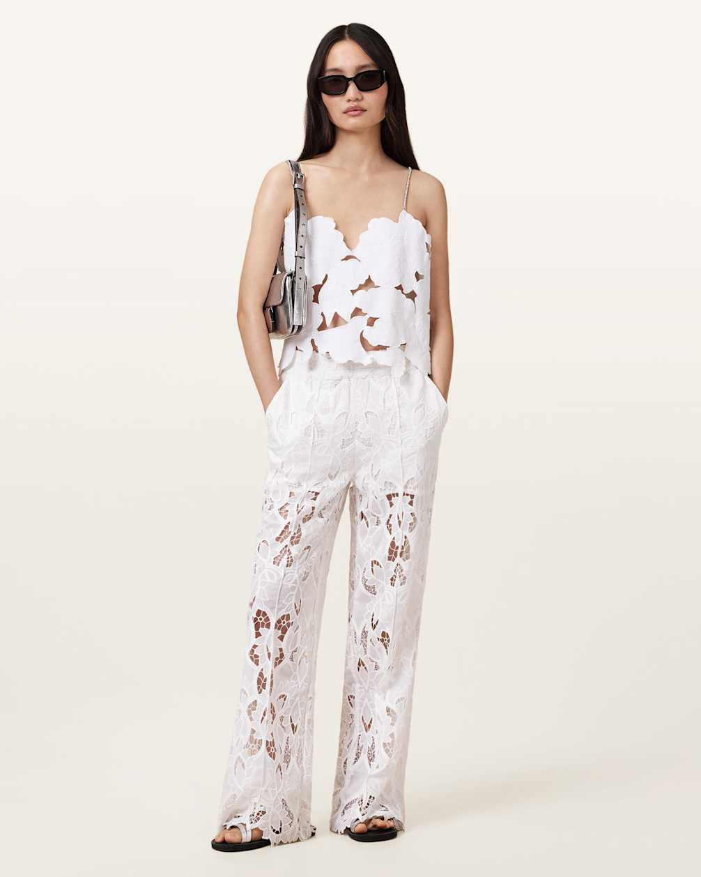 Women's Mini Length Sleeveless Flora Embroidered Denim Shirt