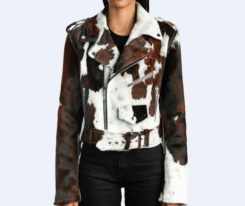 Women's Natural Cow Hair Leather Jacket