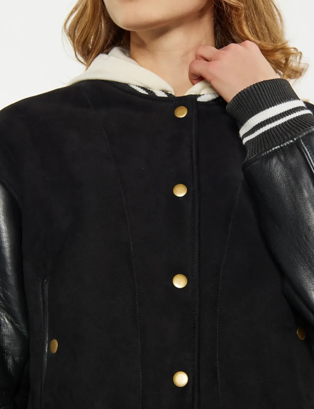 Women's Noir Elegance Aviator Bomber Leather Jacket