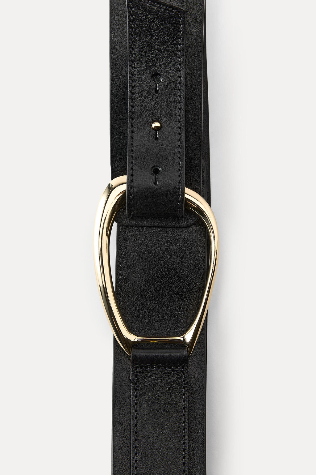 Women's Oval Metal Buckle Leather Belt