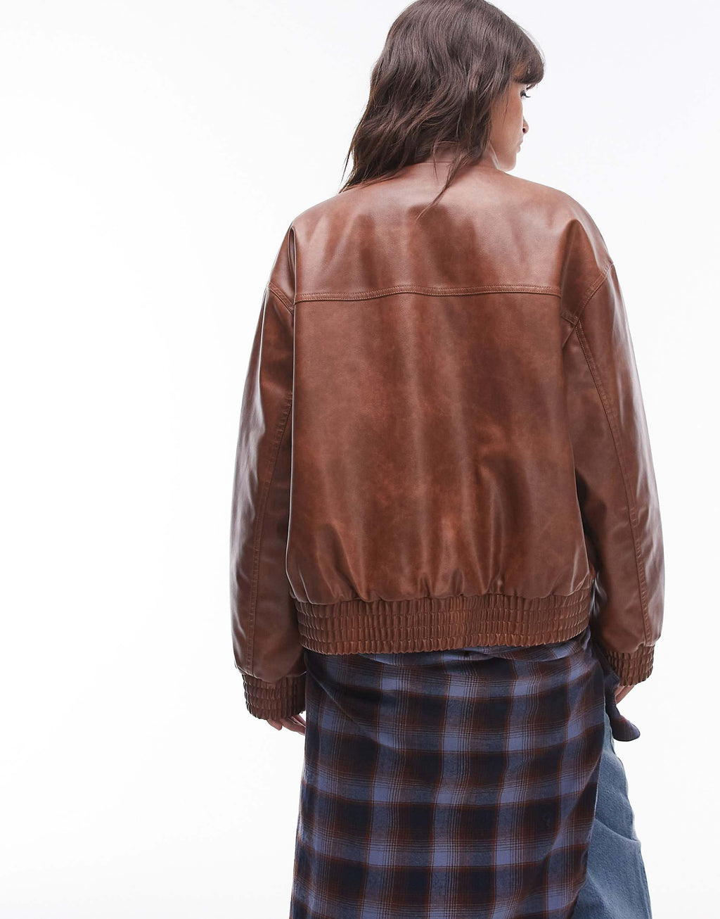 Women's Oversized Bomber Faux Leather jacket