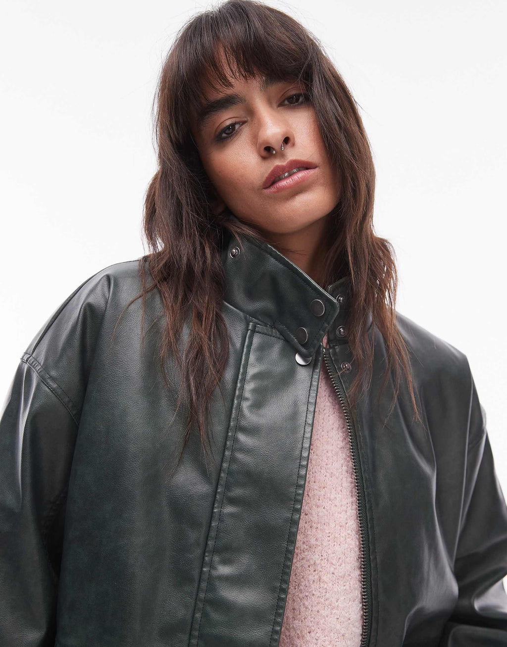 Women's Oversized Fit Bomber Leather jacket