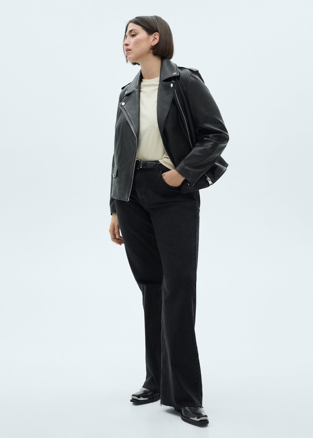 Women's Ovine Leather Biker Jacket