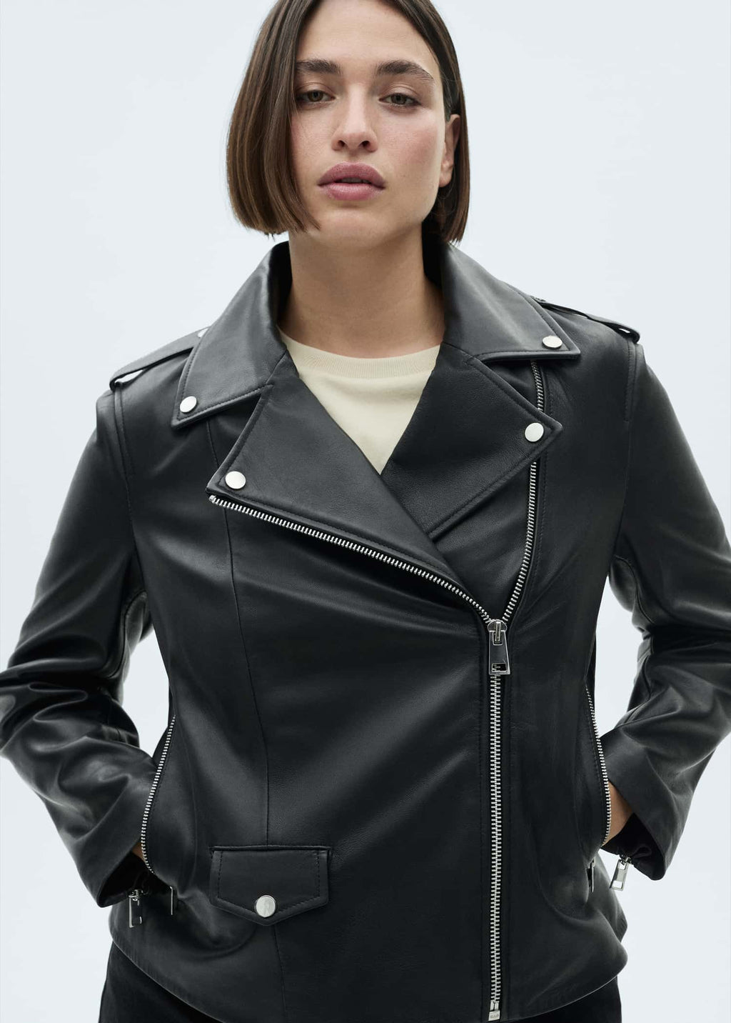 Women's Ovine Leather Biker Jacket