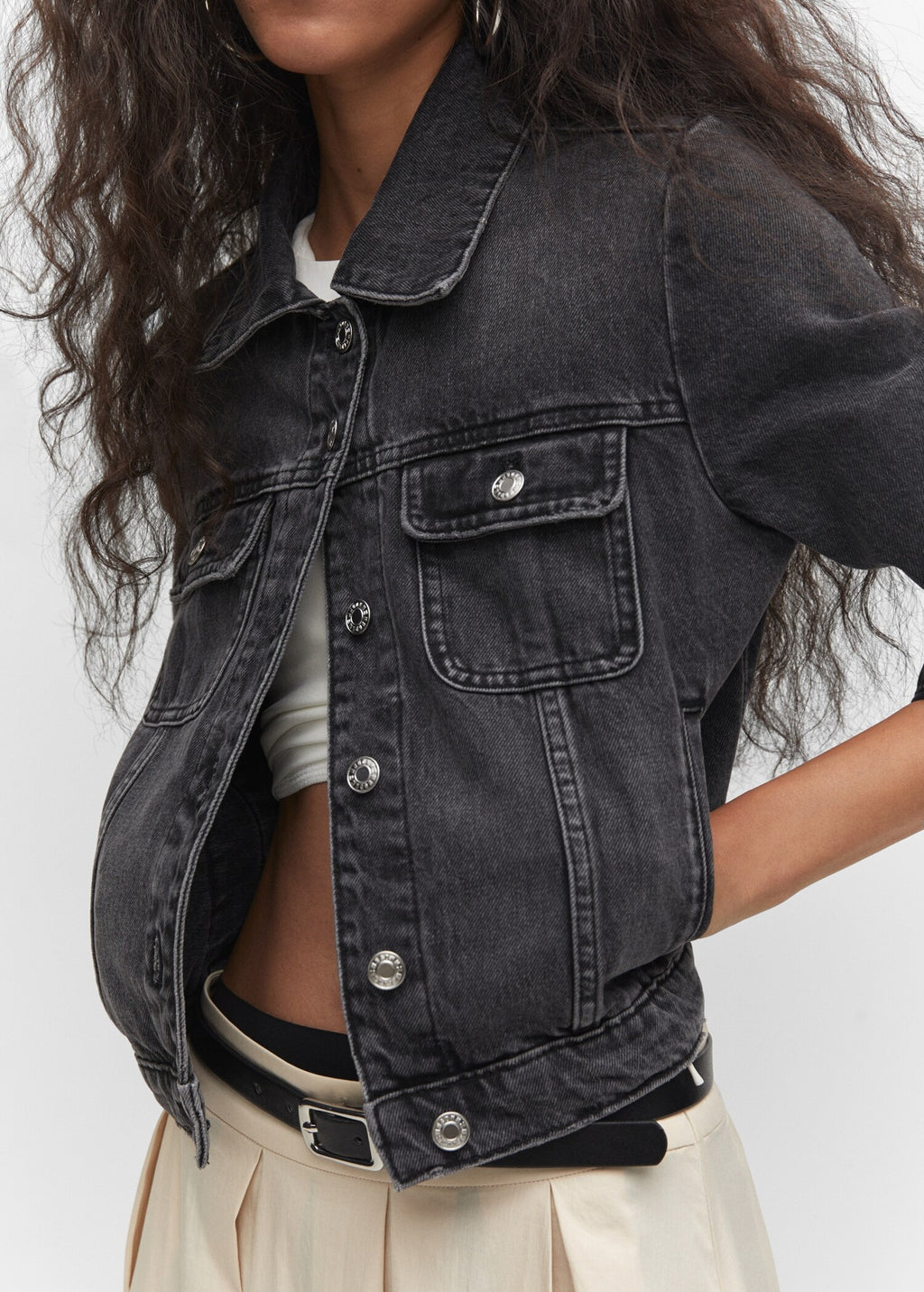 Women's Pocketed Denim Jacket