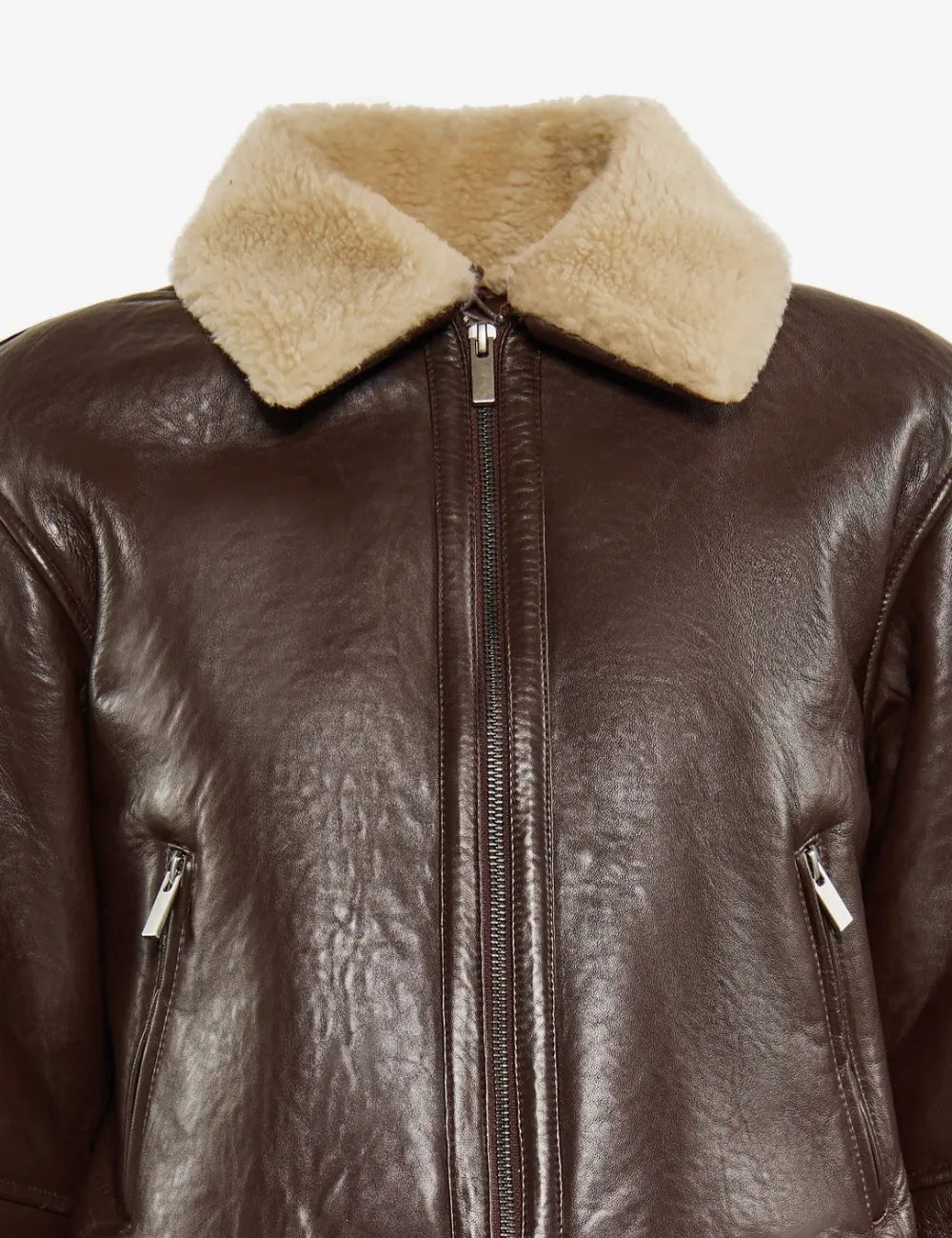 Women's Premium Bronze Aviator Bomber Leather Jacket