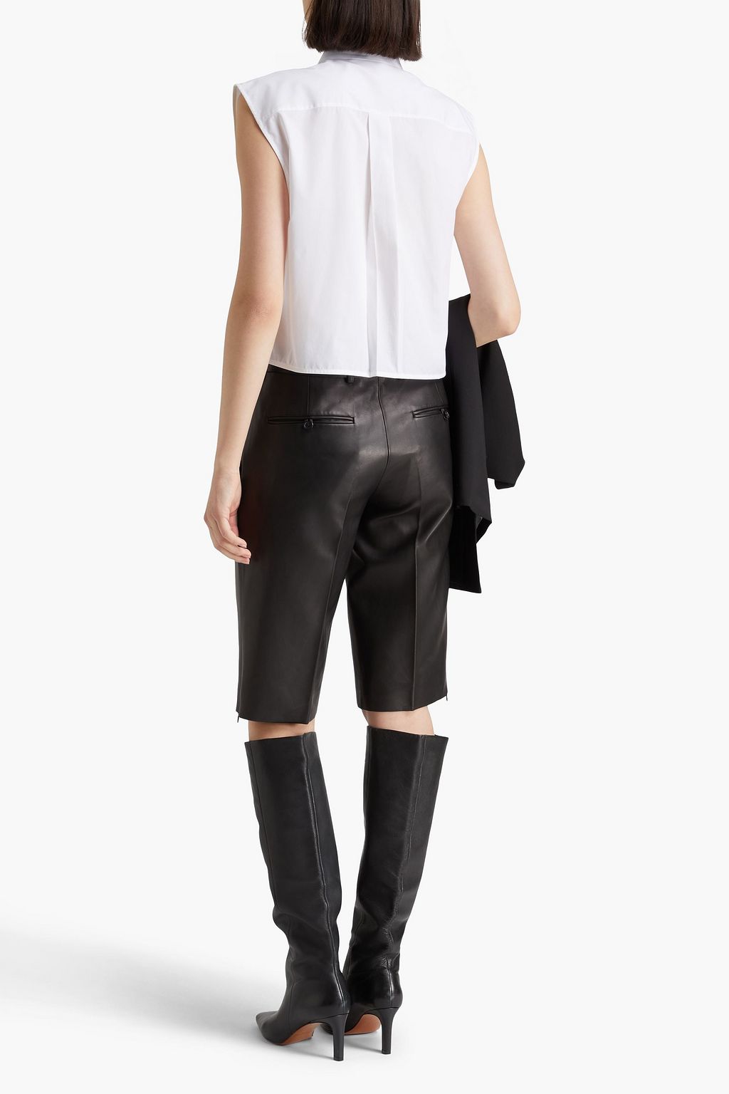 Women's Pressed Creases Leather Shorts