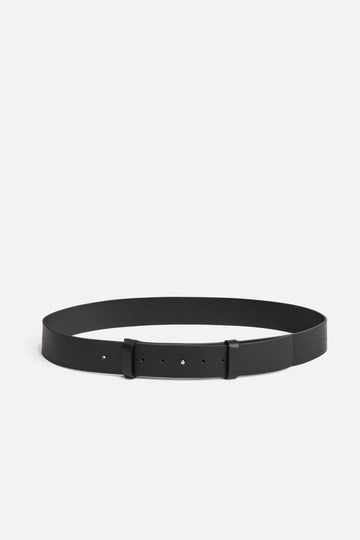 Women's Push Back Fastening with a Metal Piece Leather Belt