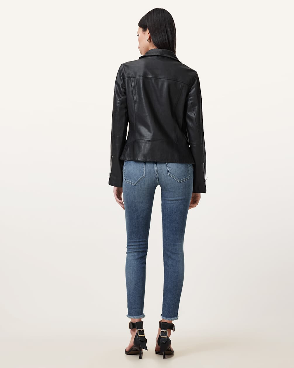 Women's Raw Hems Skinny Fit Denim Jeans