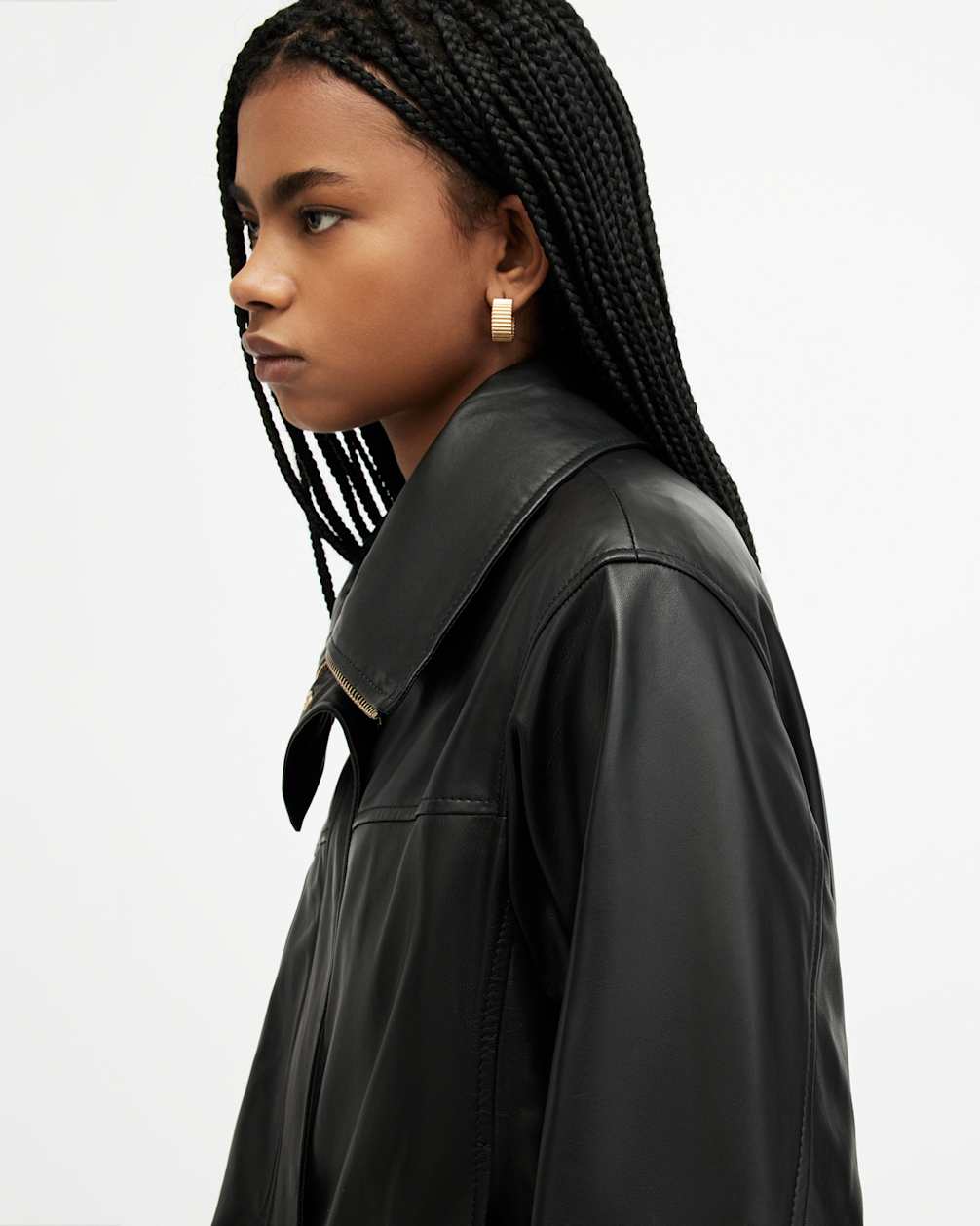 Women's Regular Fit Bomber Leather Jacket