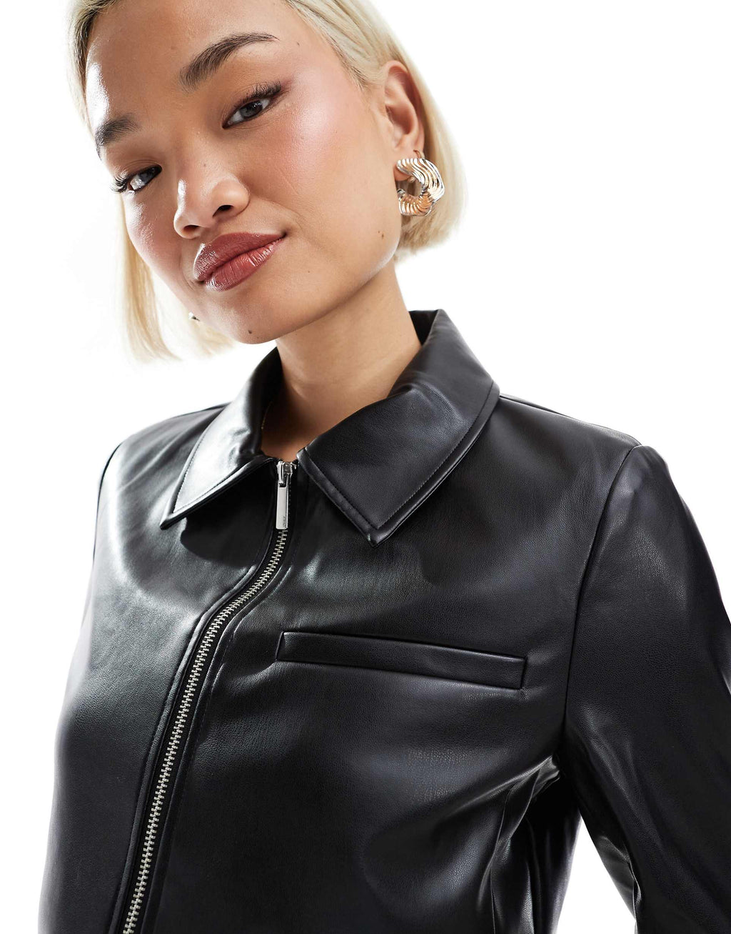 Women's Regular Fit Faux Leather Jacket