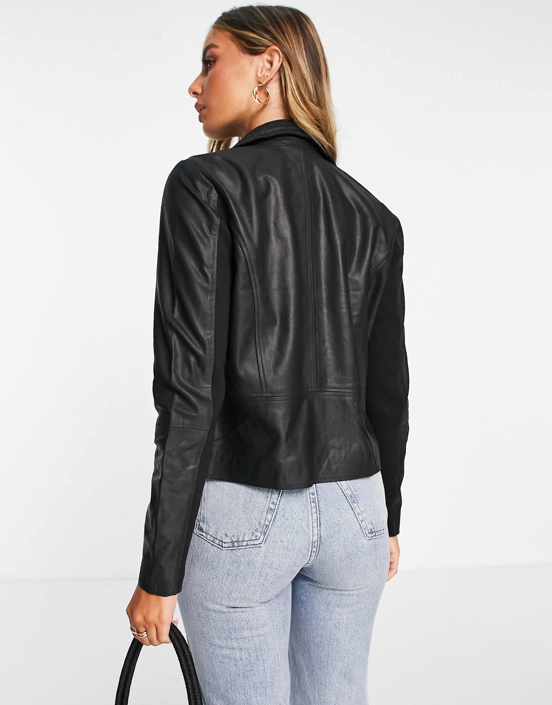 Women's Regular Fit Soft Leather Biker Jacket