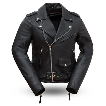 Rockstar Motorrad-Lederjacke für Damen