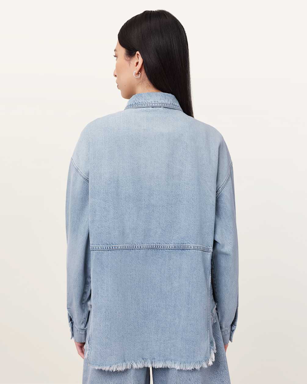 Women's Shacket Style Oversized Denim Shirt
