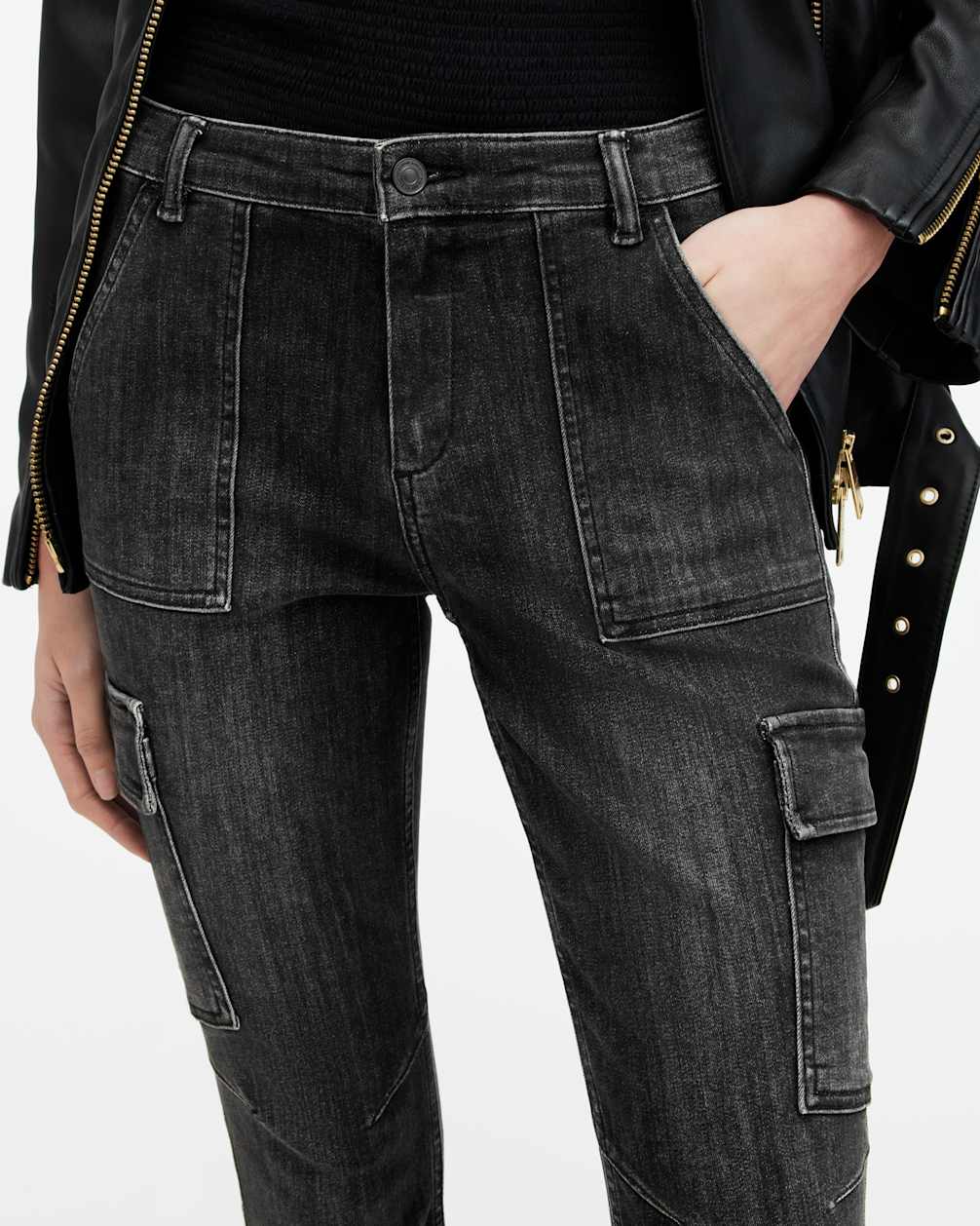 Women's Skinny Cargo Stretched Denim Pants