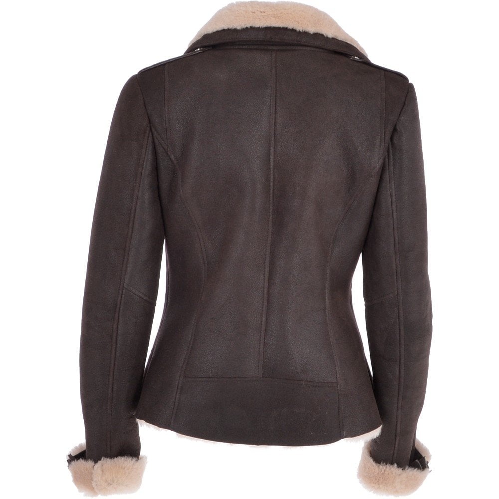 Women's Slim Fit Luxury Shearling Leather Jacket