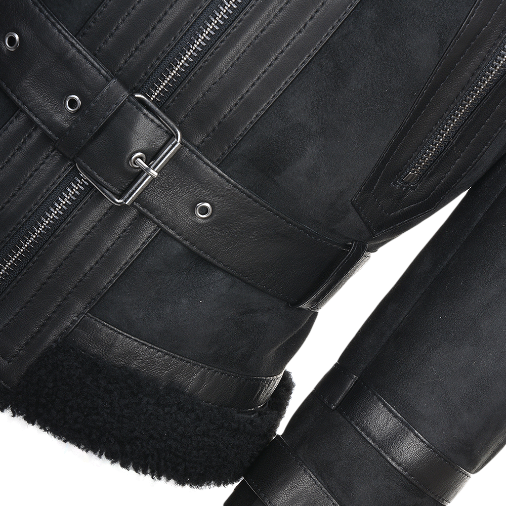 Women's Slim Fitted Sheepskin Aviator Leather Jacket