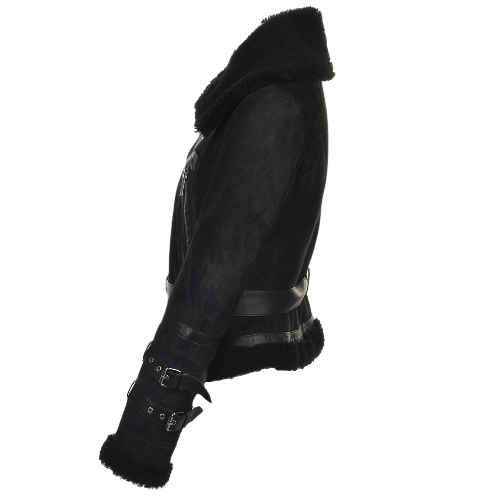 Women's Slim Fitted Sheepskin Aviator Leather Jacket