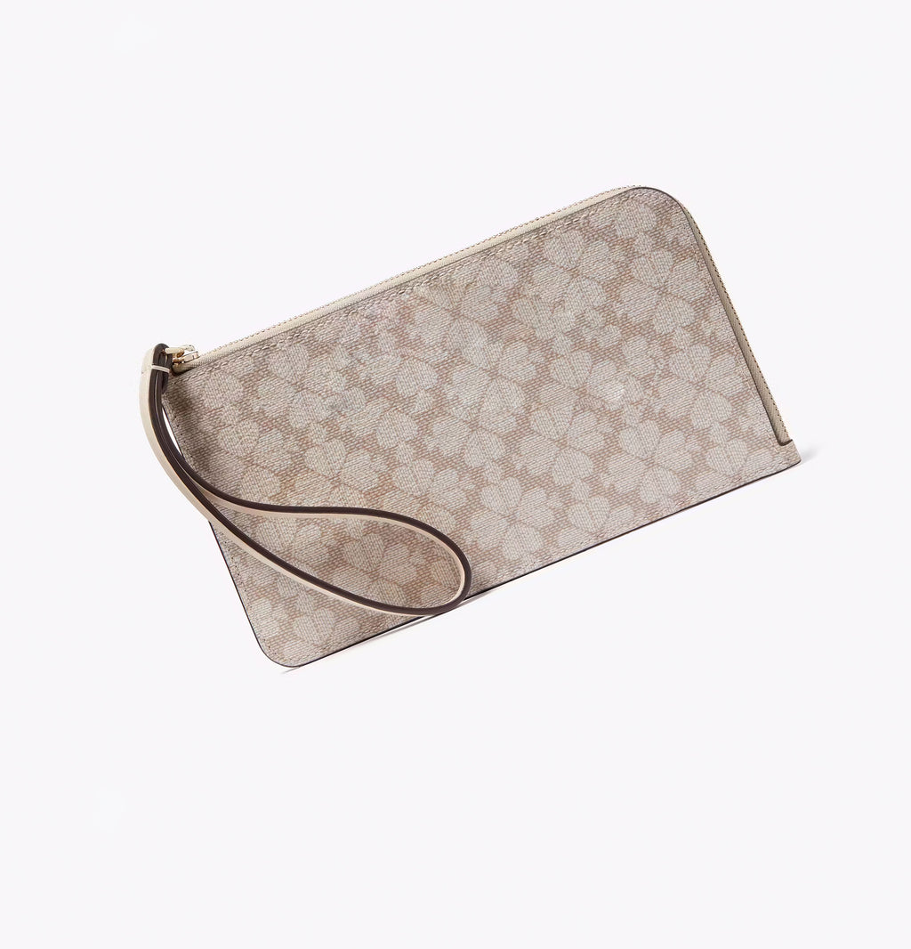 Women's Spade Flower L-Zip Leather Wallet