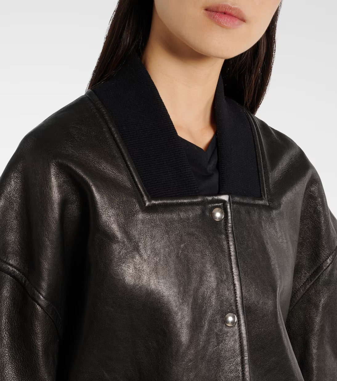 Women's Spence Black Aviator Bomber Leather Jacket
