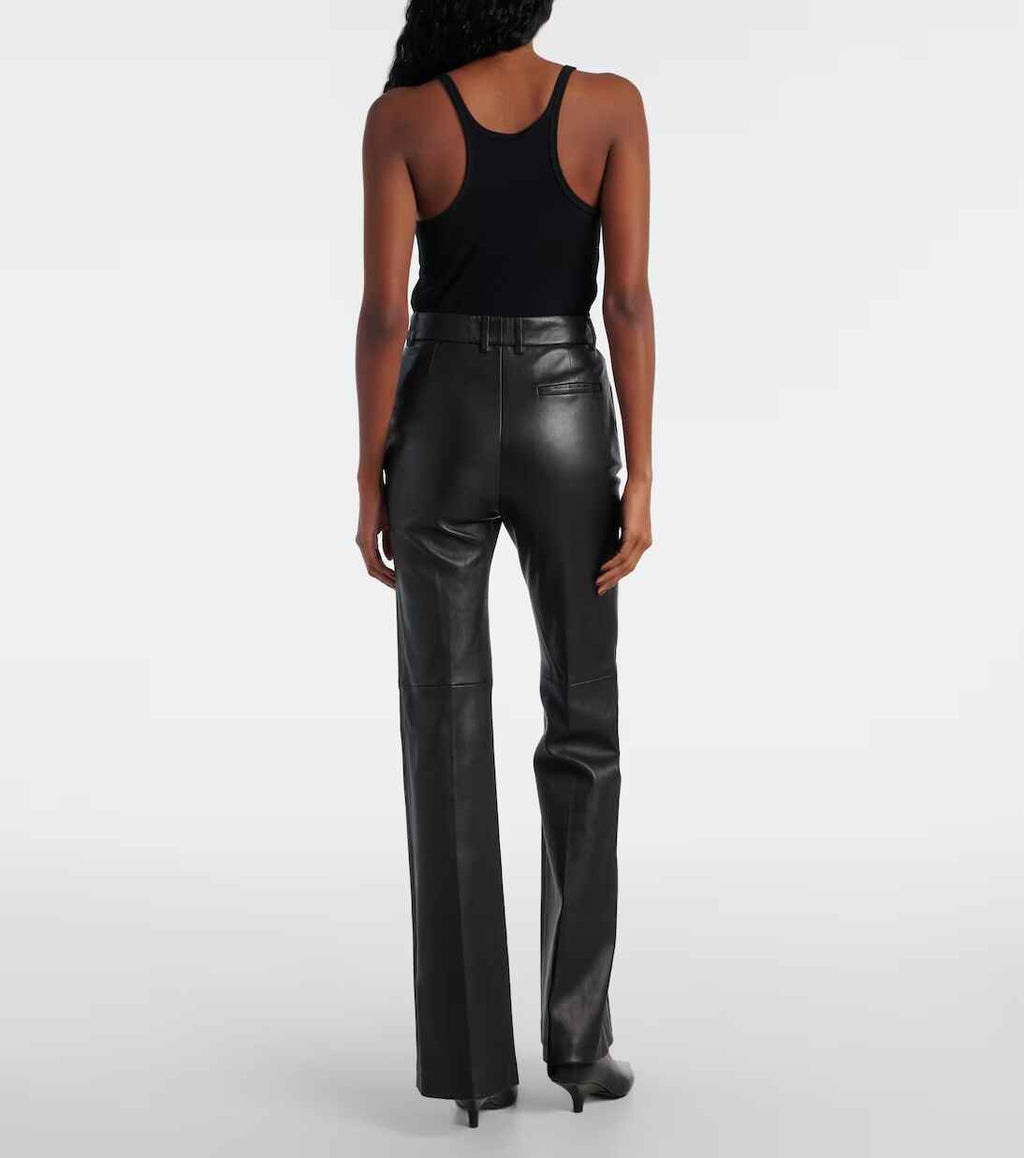 Women's Tafira Mid Rise Flared Leather Pant