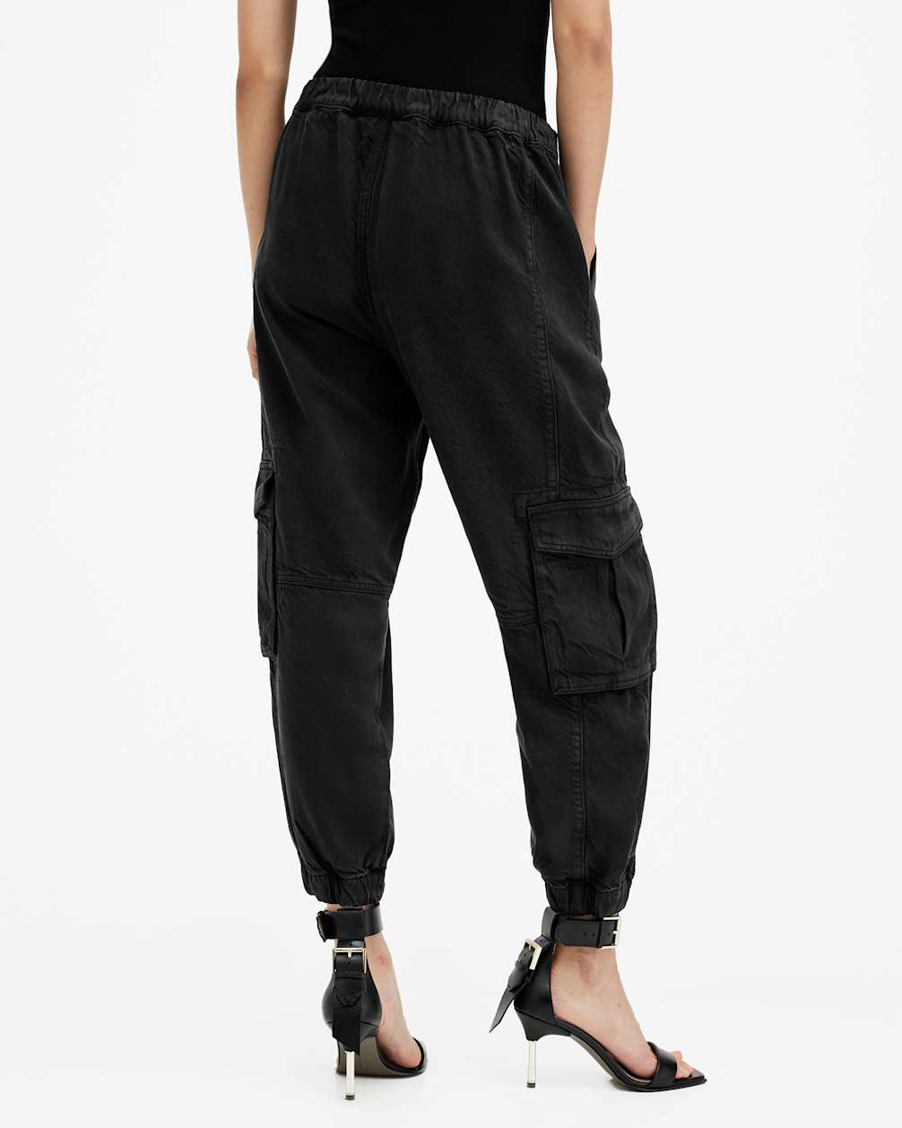Women's Tapered Slim Leg Denim Cargo Pants