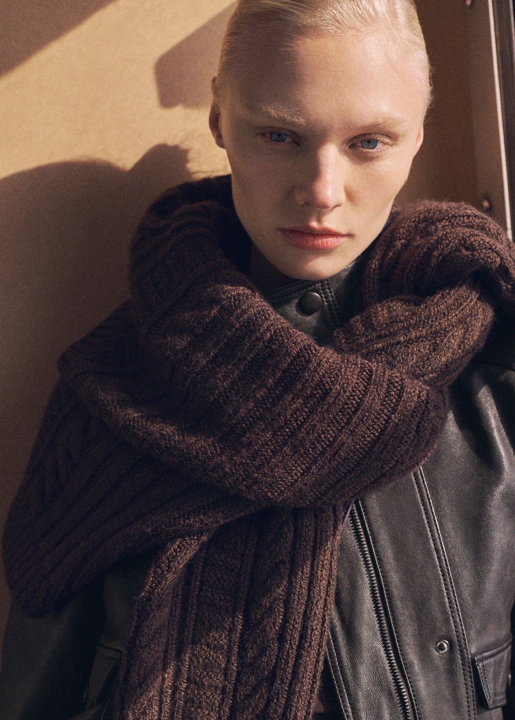 Women's Turtleneck Black Leather Jacket