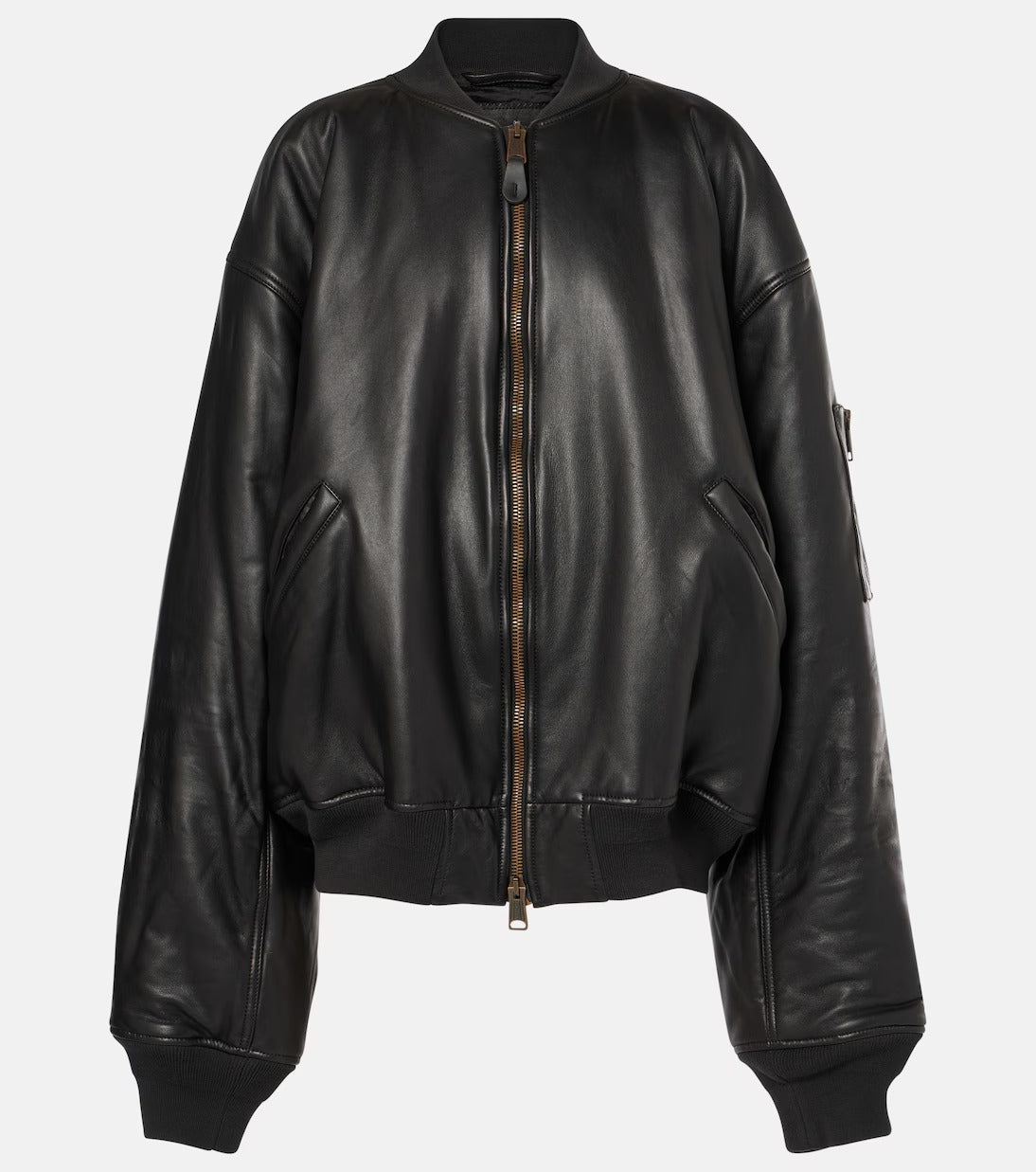 Women's Varsity Style Aviator Bomber Leather Jacket