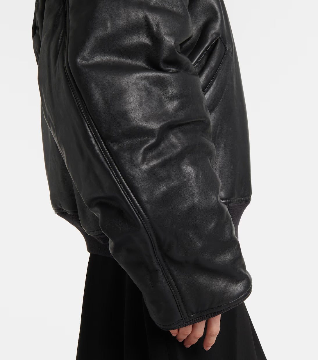 Women's Varsity Style Aviator Bomber Leather Jacket