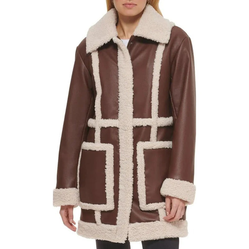 Women's Vintage RAF Faux Fur & Shearling Leather Coat