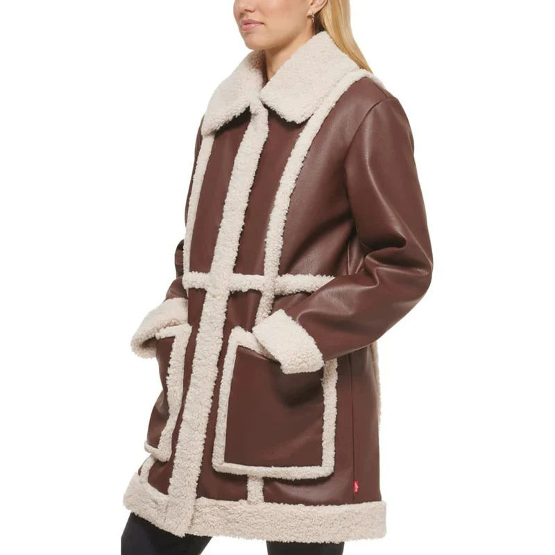 Women's Vintage RAF Faux Fur & Shearling Leather Coat