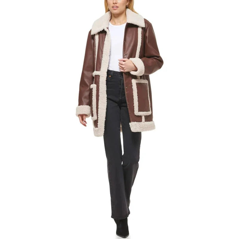 Women's Vintage RAF Faux Fur & Shearling Leather Coat