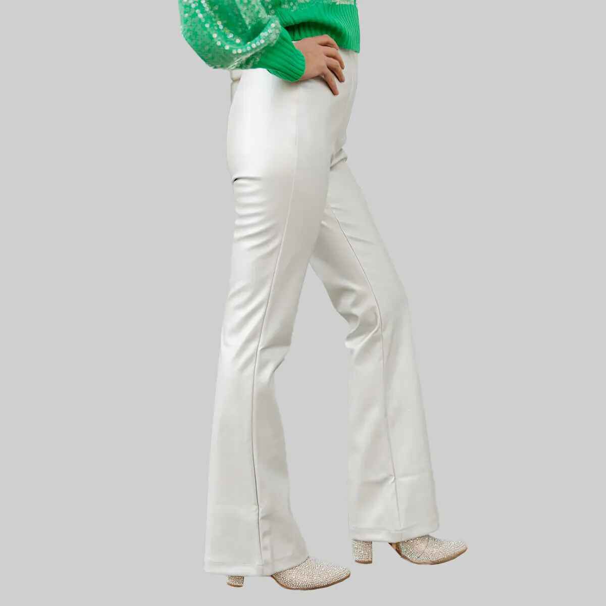 Women’s White Leather Pants