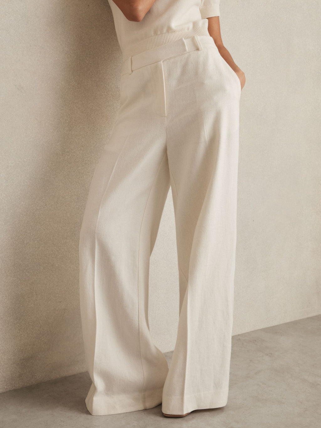 Women's Wide Leg Linen Blend Pant